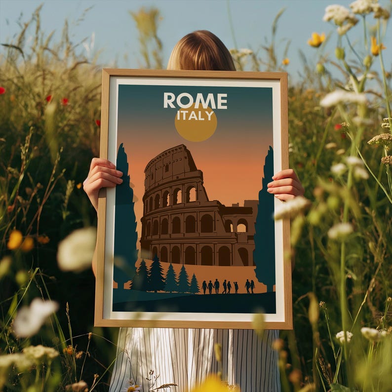 Roman Colosseum Poster - Italy Landmark Wall Art Print