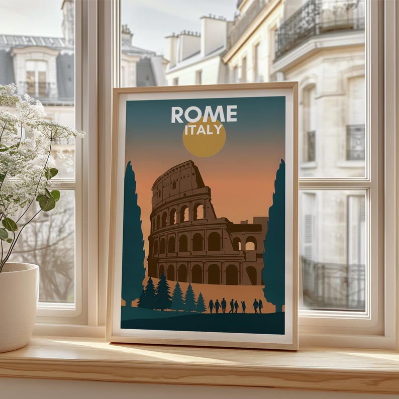 Roman Colosseum Poster - Italy Landmark Wall Art Print