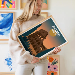 Roman Colosseum Poster - Italy Landmark Wall Art Print