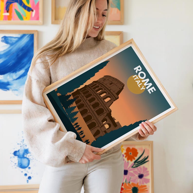 Roman Colosseum Poster - Italy Landmark Wall Art Print