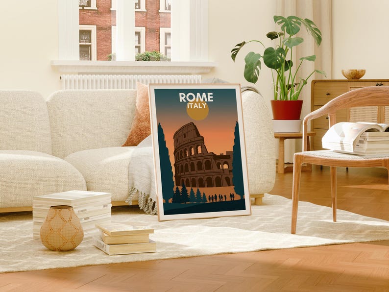 Roman Colosseum Poster - Italy Landmark Wall Art Print