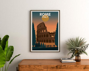 Roman Colosseum Poster - Italy Landmark Wall Art Print