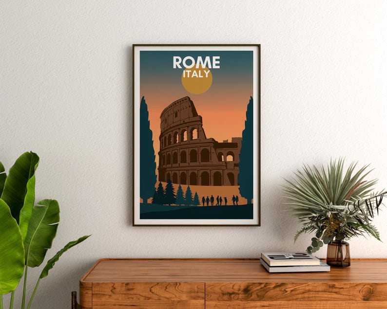 Roman Colosseum Poster - Italy Landmark Wall Art Print
