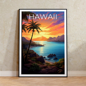 Hawaii Travel Poster, Maui Wall Art, Coast Print, Maui Poster, Hawaii Poster, Tropical Island Print, Hawaii Print