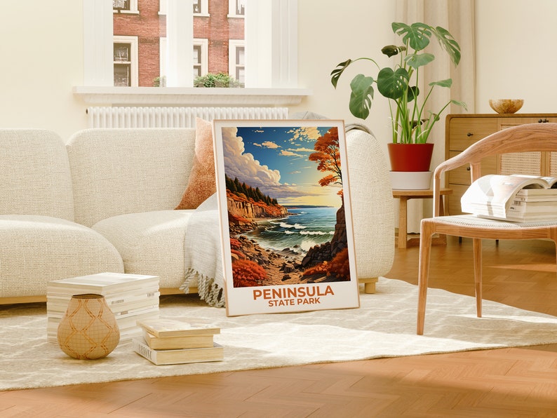 Peninsula State Park Travel Poster, Wisconsin Wall Art, Wisconsin Print, Peninsula State Park Poster, Wisconsin Poster