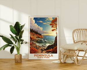 Peninsula State Park Travel Poster, Wisconsin Wall Art, Wisconsin Print, Peninsula State Park Poster, Wisconsin Poster