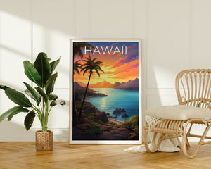 Hawaii Travel Poster, Maui Wall Art, Coast Print, Maui Poster, Hawaii Poster, Tropical Island Print, Hawaii Print
