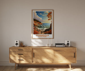 Peninsula State Park Travel Poster, Wisconsin Wall Art, Wisconsin Print, Peninsula State Park Poster, Wisconsin Poster