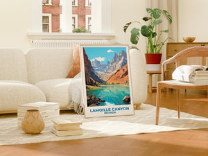 Lamoille Canyon Travel Print, Nevada Poster, Ruby Mountains Wall Art, Lake Illustration, Lamoille Canyon Poster, Home Decor, Birthday Gift