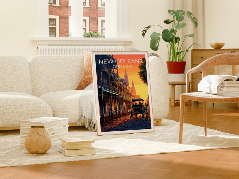 New Orleans Travel Poster, Louisiana Wall Art, Louisiana Print, New Orleans Poster, Louisiana Poster, French Quarter Poster, New Orleans Art