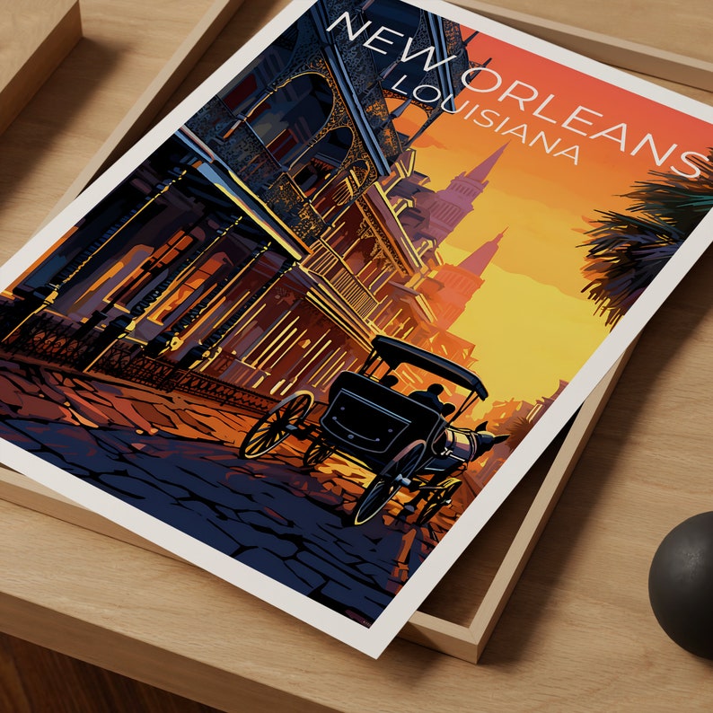New Orleans Travel Poster, Louisiana Wall Art, Louisiana Print, New Orleans Poster, Louisiana Poster, French Quarter Poster, New Orleans Art