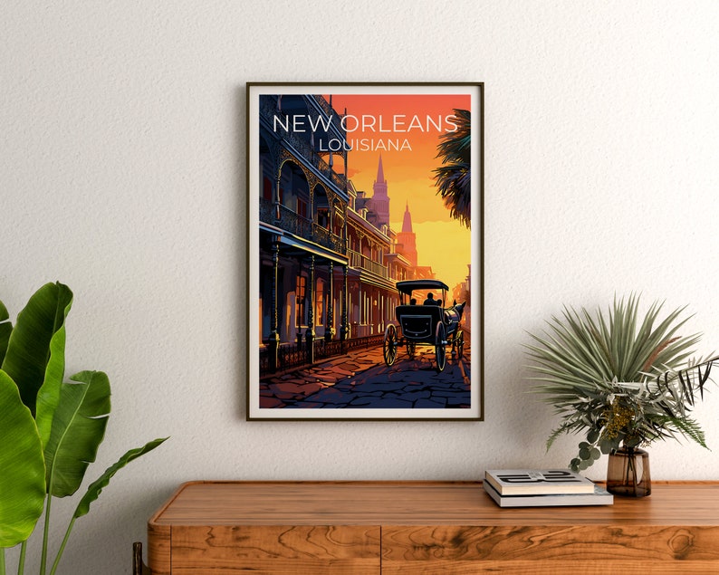 New Orleans Travel Poster, Louisiana Wall Art, Louisiana Print, New Orleans Poster, Louisiana Poster, French Quarter Poster, New Orleans Art