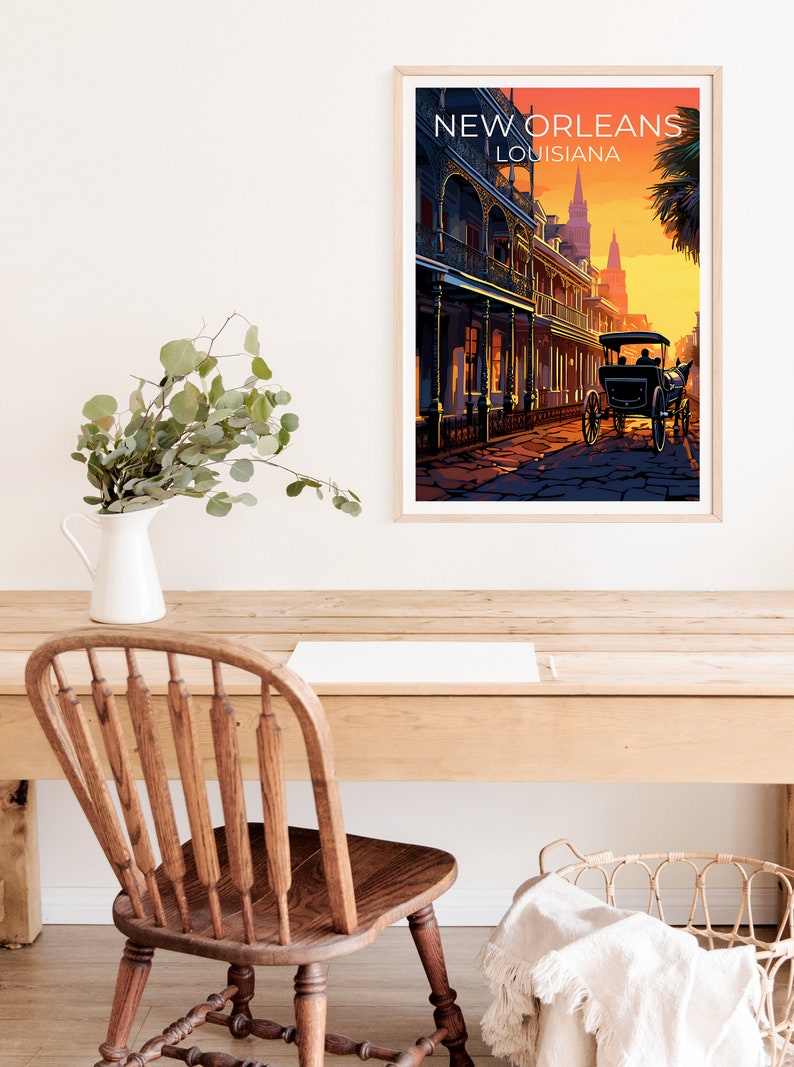 New Orleans Travel Poster, Louisiana Wall Art, Louisiana Print, New Orleans Poster, Louisiana Poster, French Quarter Poster, New Orleans Art