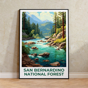 San Bernardino National Forest Travel Poster, California Wall Art, California Print, San Bernardino National Forest Poster, Forest Poster