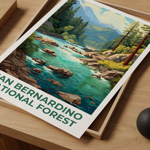 San Bernardino National Forest Travel Poster, California Wall Art, California Print, San Bernardino National Forest Poster, Forest Poster