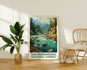 San Bernardino National Forest Travel Poster, California Wall Art, California Print, San Bernardino National Forest Poster, Forest Poster