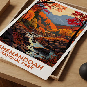 Shenandoah National Park Travel Print Virginia Poster Forest Wall Art Autumn Illustration Shenandoah Poster Home Decor Birthday Gift