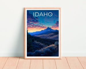 Affiche de voyage Idaho, Art mural de montagne, Impression de montagne, Affiche Idaho, Affiche de montagne, Affiche nature, Art Idaho