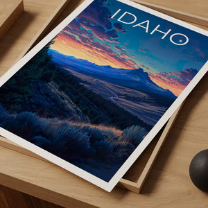 Affiche de voyage Idaho, Art mural de montagne, Impression de montagne, Affiche Idaho, Affiche de montagne, Affiche nature, Art Idaho