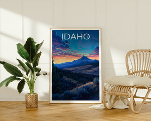 Affiche de voyage Idaho, Art mural de montagne, Impression de montagne, Affiche Idaho, Affiche de montagne, Affiche nature, Art Idaho
