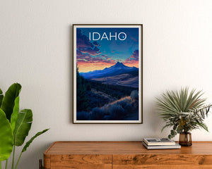 Affiche de voyage Idaho, Art mural de montagne, Impression de montagne, Affiche Idaho, Affiche de montagne, Affiche nature, Art Idaho