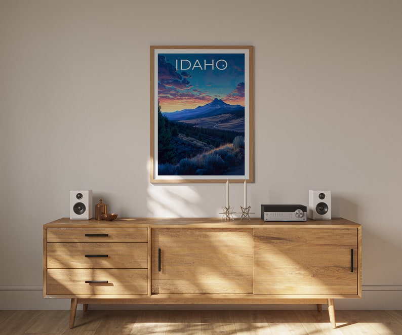 Affiche de voyage Idaho, Art mural de montagne, Impression de montagne, Affiche Idaho, Affiche de montagne, Affiche nature, Art Idaho