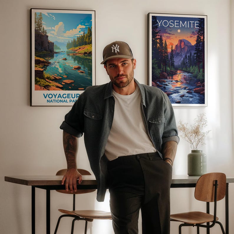 Voyageurs National Park Travel Print Minnesota Poster Lake Wall Art Forest Illustration Voyageurs Poster Home Decor Birthday Gift