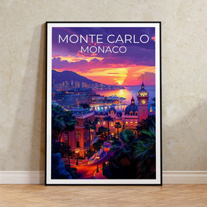 Monte Carlo Travel Poster, Monaco Wall Art, Monaco Print, Monte Carlo Poster, Monaco Poster, Monaco Gift, Monte Carlo Art