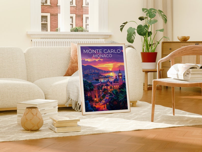 Monte Carlo Travel Poster, Monaco Wall Art, Monaco Print, Monte Carlo Poster, Monaco Poster, Monaco Gift, Monte Carlo Art