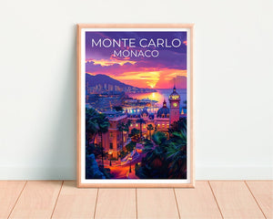 Monte Carlo Travel Poster, Monaco Wall Art, Monaco Print, Monte Carlo Poster, Monaco Poster, Monaco Gift, Monte Carlo Art