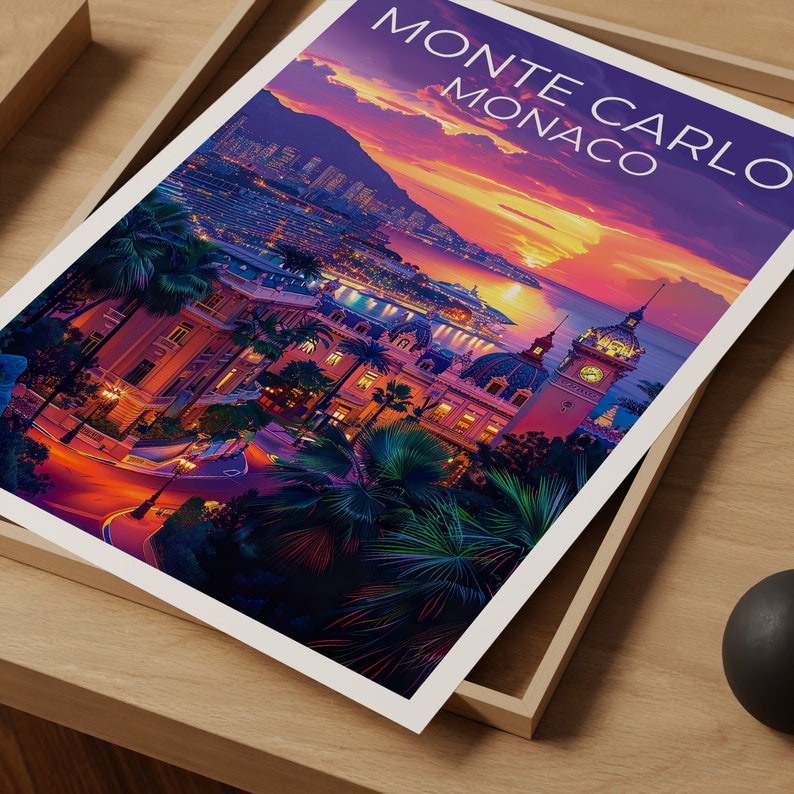 Monte Carlo Travel Poster, Monaco Wall Art, Monaco Print, Monte Carlo Poster, Monaco Poster, Monaco Gift, Monte Carlo Art