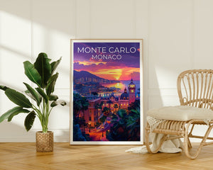 Monte Carlo Travel Poster, Monaco Wall Art, Monaco Print, Monte Carlo Poster, Monaco Poster, Monaco Gift, Monte Carlo Art