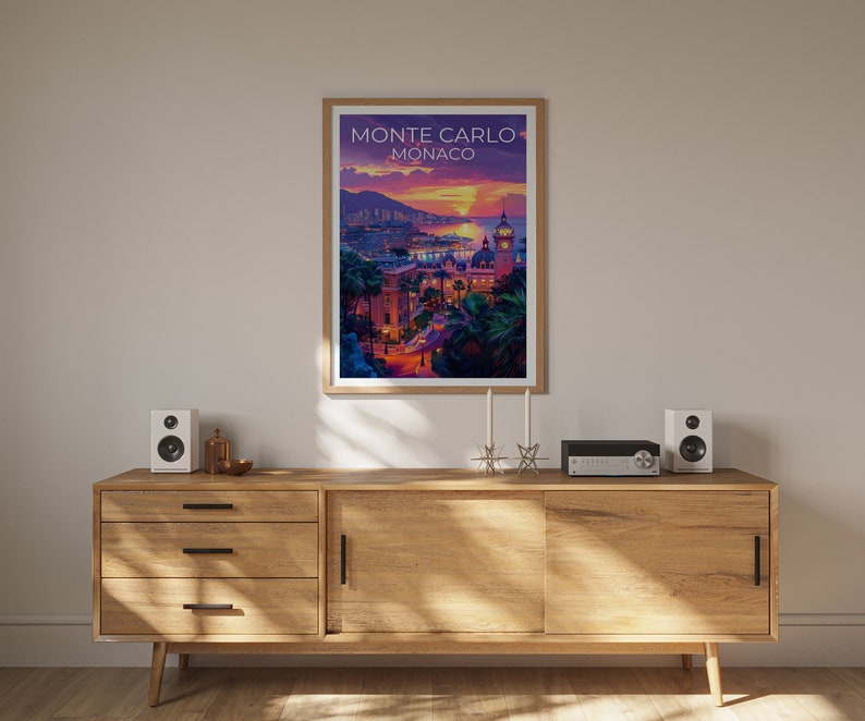 Monte Carlo Travel Poster, Monaco Wall Art, Monaco Print, Monte Carlo Poster, Monaco Poster, Monaco Gift, Monte Carlo Art