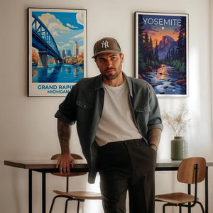 Grand Rapids Travel Print Michigan Poster Great Michigan City Art West Michigan Illustration Grand Rapids Poster Home Decor Birthday Gift