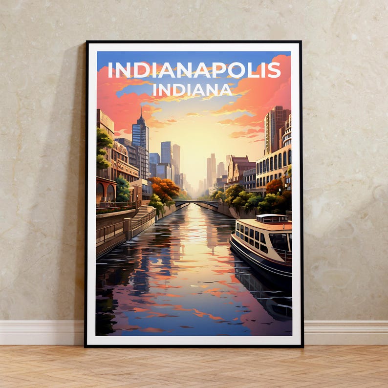 Indianapolis Travel Poster, Indiana Wall Art, Indiana Print, Indianapolis Poster, Indiana Poster, City Poster, Indianapolis Art