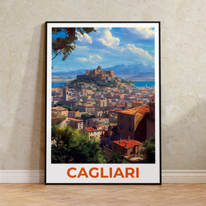 Cagliari Travel Poster, Sardinia Wall Art, Sardinia Print, Cagliari Poster, Italy Poster, Cagliari Art