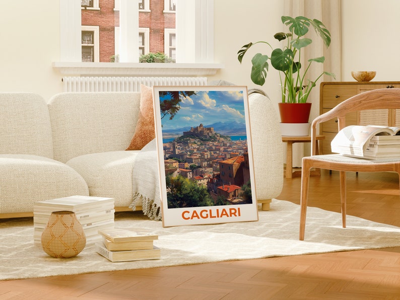 Cagliari Travel Poster, Sardinia Wall Art, Sardinia Print, Cagliari Poster, Italy Poster, Cagliari Art