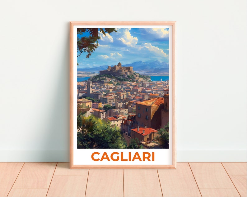 Cagliari Travel Poster, Sardinia Wall Art, Sardinia Print, Cagliari Poster, Italy Poster, Cagliari Art