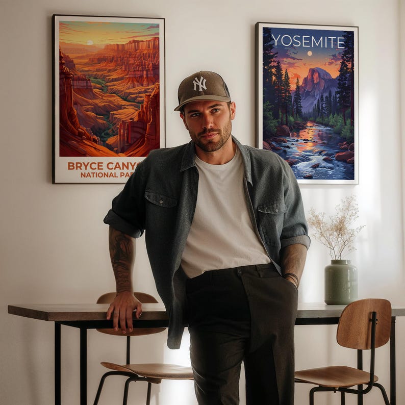 Bryce Canyon National Park Travel Print Utah Poster Hoodoos Wall Art Hike Illustration Bryce Canyon Poster Home Decor Birthday Gift