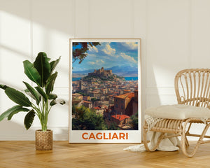 Cagliari Travel Poster, Sardinia Wall Art, Sardinia Print, Cagliari Poster, Italy Poster, Cagliari Art