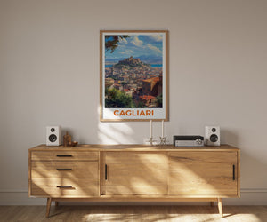 Cagliari Travel Poster, Sardinia Wall Art, Sardinia Print, Cagliari Poster, Italy Poster, Cagliari Art