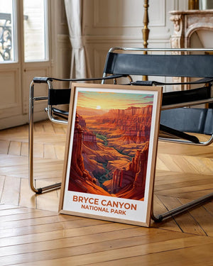 Bryce Canyon National Park Travel Print Utah Poster Hoodoos Wall Art Hike Illustration Bryce Canyon Poster Home Decor Birthday Gift