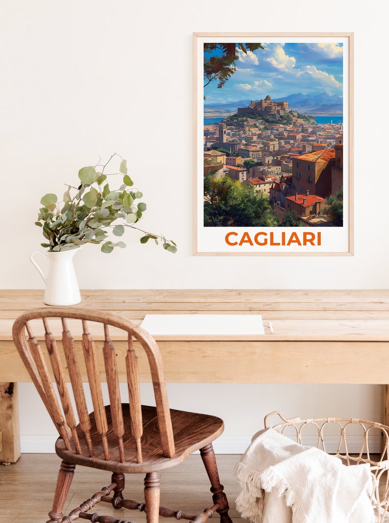 Cagliari Travel Poster, Sardinia Wall Art, Sardinia Print, Cagliari Poster, Italy Poster, Cagliari Art