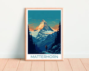Matterhorn Travel Poster, Switzerland Wall Art, Switzerland Print, Matterhorn Poster, Switzerland Poster, Mountain Poster, Matterhorn Print