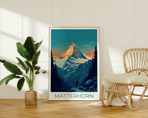 Matterhorn Travel Poster, Switzerland Wall Art, Switzerland Print, Matterhorn Poster, Switzerland Poster, Mountain Poster, Matterhorn Print