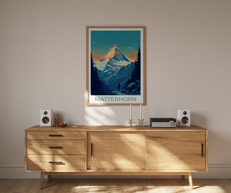 Matterhorn Travel Poster, Switzerland Wall Art, Switzerland Print, Matterhorn Poster, Switzerland Poster, Mountain Poster, Matterhorn Print