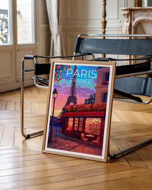 Paris Poster, France Print, Eiffel Tower Art, Europe Illustration, Romantic Travel Poster, Scenic Wall Art, Home Decor, Birthday Gift