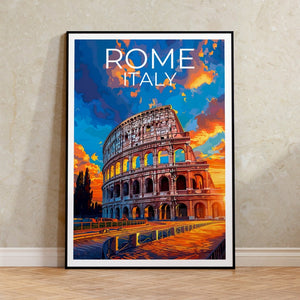 Colosseum Poster, Colosseum Print, Rome Art, Rome Print, Colosseum Travel Poster, Rome Poster, Colosseum Wall Art