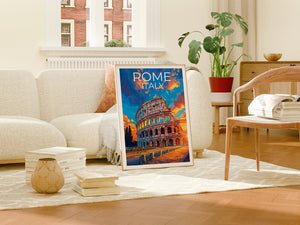 Colosseum Poster, Colosseum Print, Rome Art, Rome Print, Colosseum Travel Poster, Rome Poster, Colosseum Wall Art