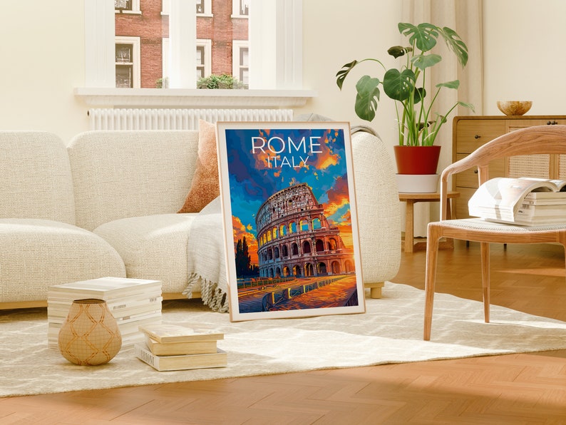 Colosseum Poster, Colosseum Print, Rome Art, Rome Print, Colosseum Travel Poster, Rome Poster, Colosseum Wall Art